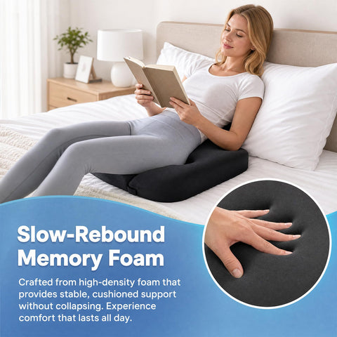 Memory Foam Coccyx Cushion with T-Shaped Cutout for Tailbone Pain Relief
