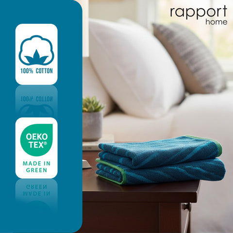 Rapport Home Helix Face Towels 2 Pack, 30x30cm 100% Cotton - Ocean Blue