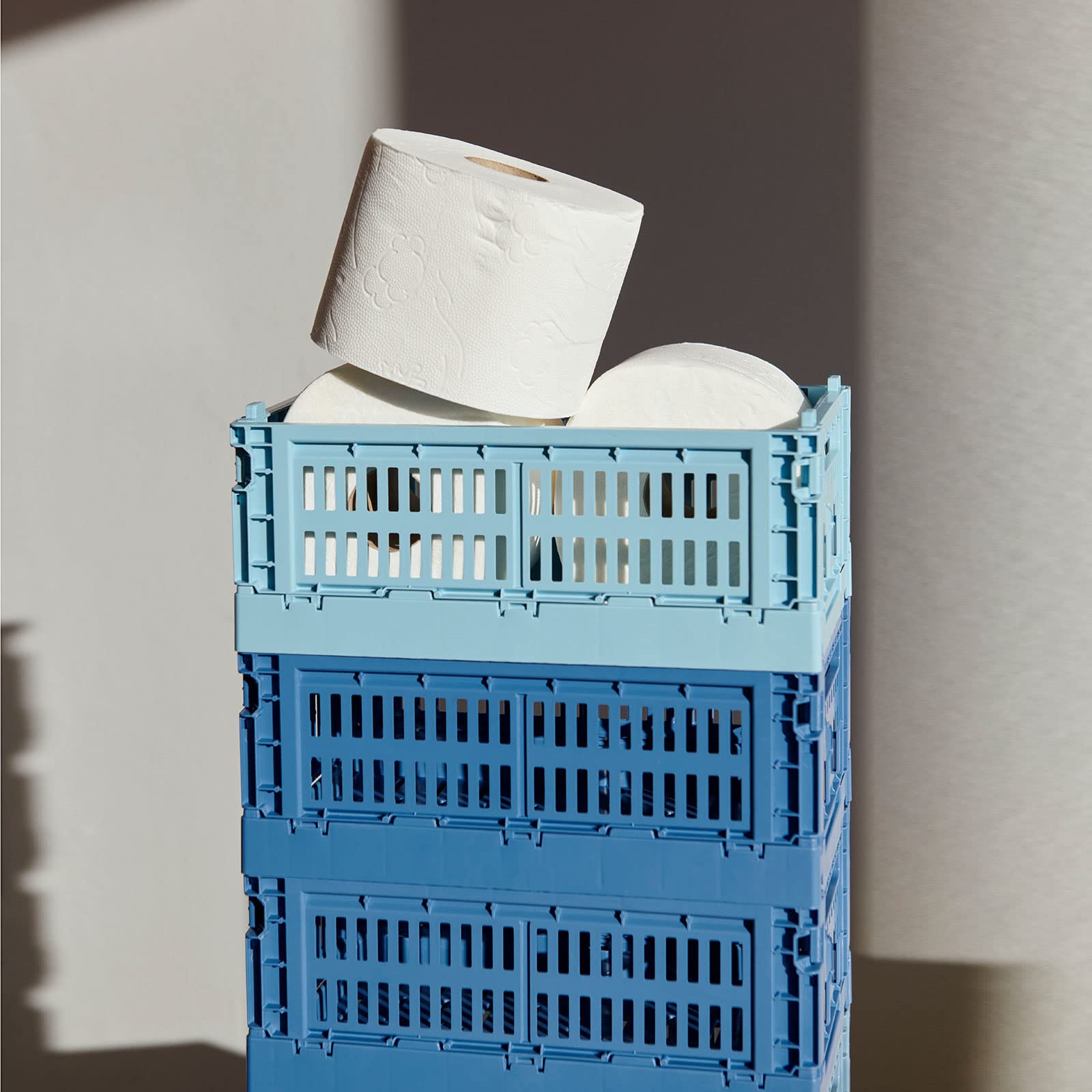 HAY Colour Crate S Transport Box Recycled Polypropylene Dusty Blue