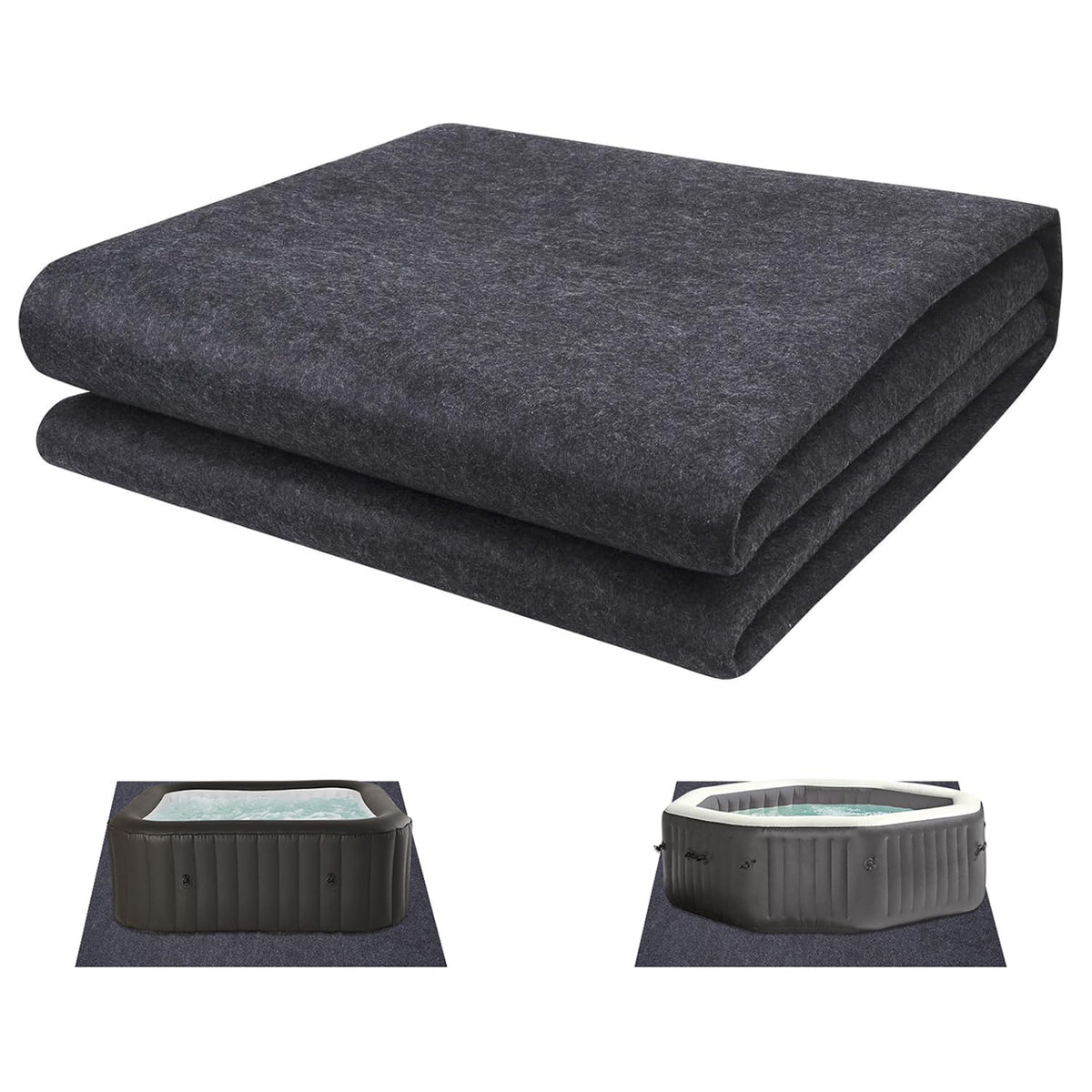 SINBLUE Square Hot Tub Flooring Mat 7.5 x 7.5 FT Inflatable Floor Protector