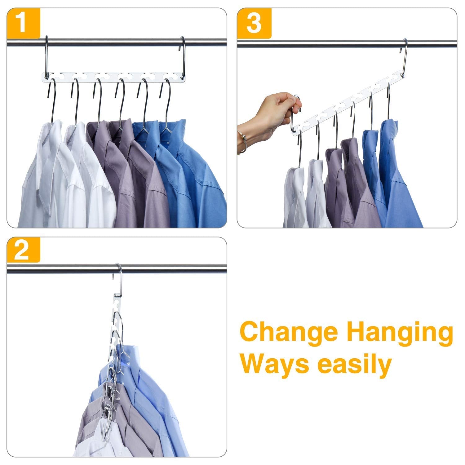 HOUSE DAY Space Saving Hangers, 12 Pack Magical Hangers, 26 cm