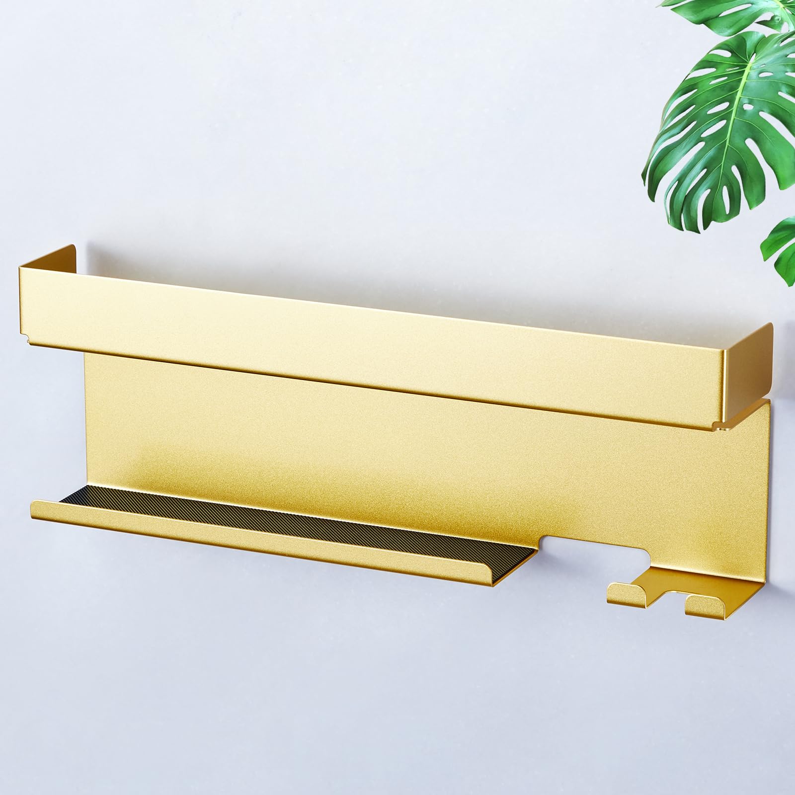 YYBO Hair Dryer Holder Wall Mount for Curling Irons Styler Attachments, Adhesive hair Dryer And Straightener Holder, Hairdryer Holder Wall Mounted