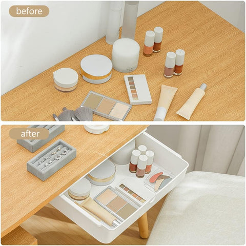 Poeland Under Desk Drawer Self-Stick Storage Organizer for Office Home School Large Size White