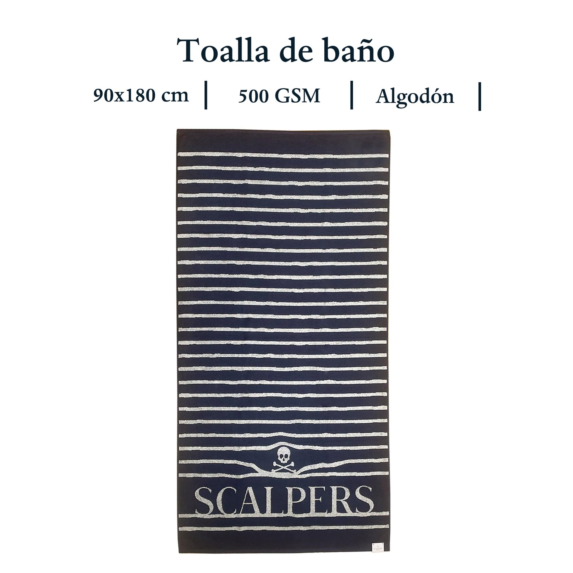 Scalpers Towel 90x180 cm 100% Cotton 500GSM Navy Striped Home