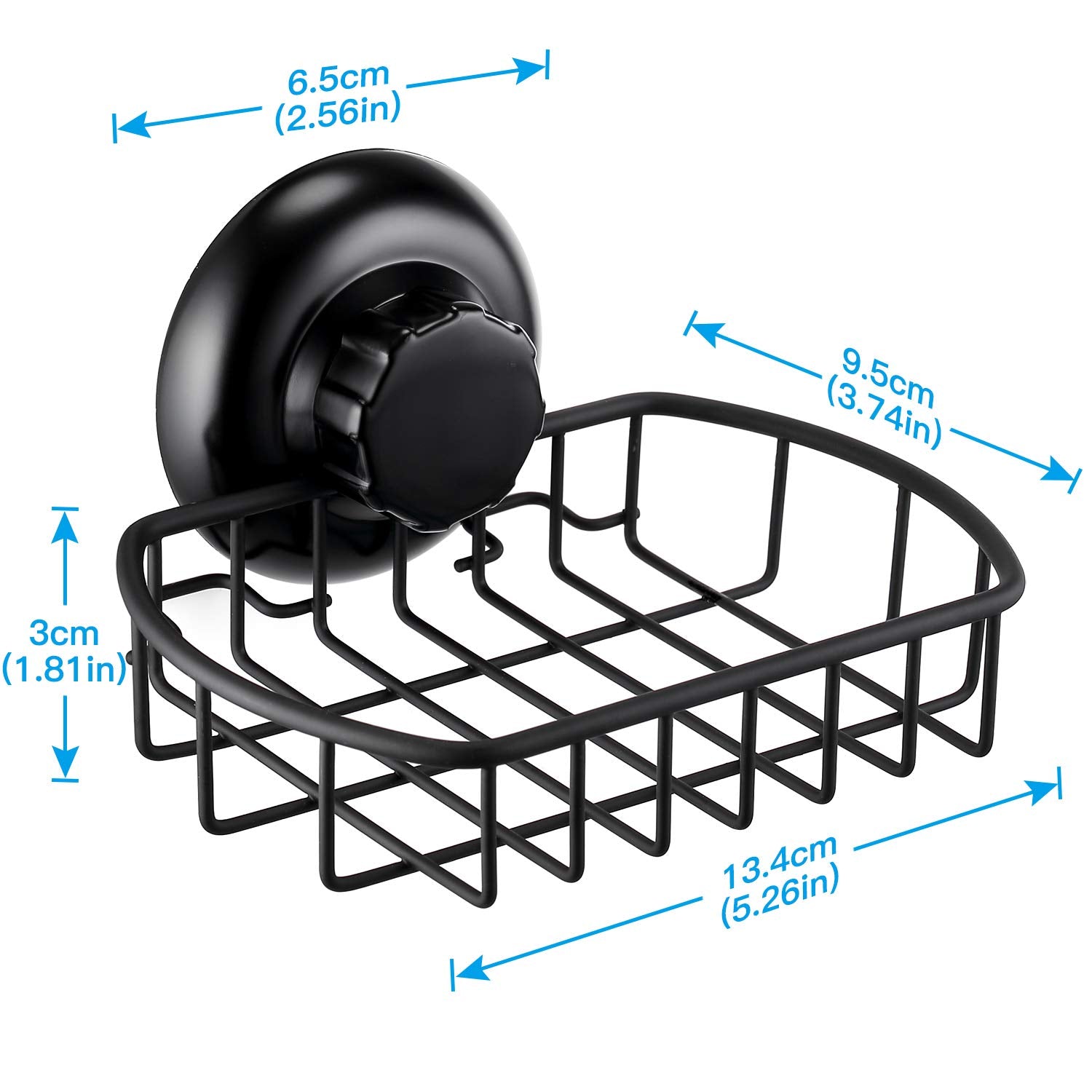 MaxHold No-Drilling/Suction Cup Soap Basket - Vaccum System - Stainless Steel Never Rust - for Bathroom & Kitchen