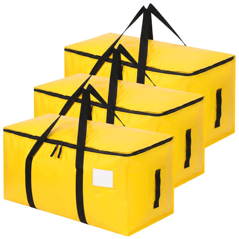 3 Pack 90L Moving Bags, Heavy Duty Storage Bag Dorm Moving Essential,Yellow
