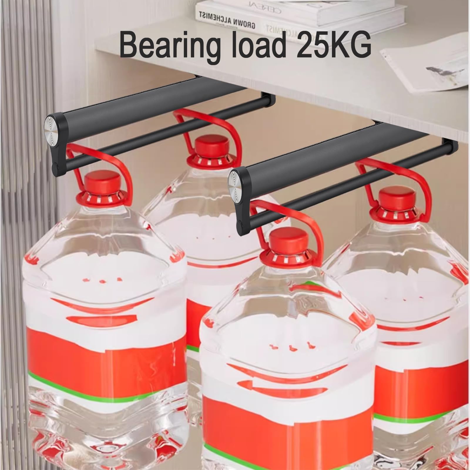 MAFAGE Pull Out Clothes Rail for Wardrobe, Extendable Wardrobe Rail 492mm