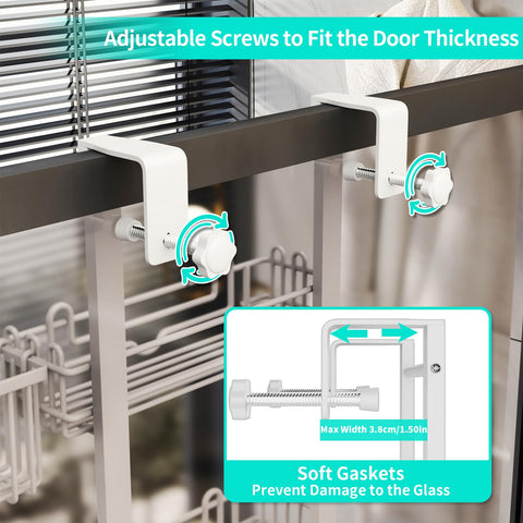 HapiRm Over Door Shower Caddy - 4 Tier Adjustable Shower Caddy Hanging