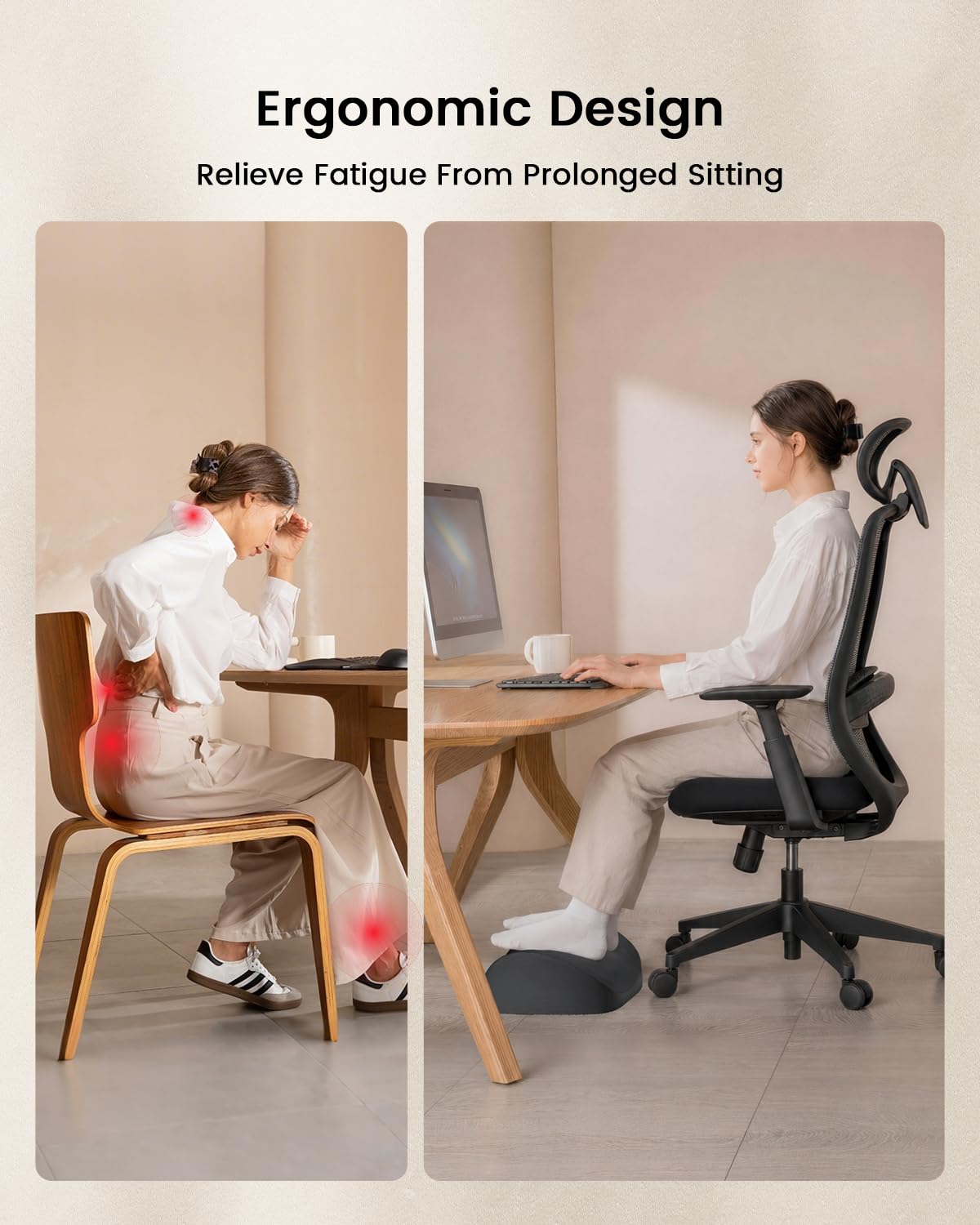 ProtoArc Ergonomic Office Foot Rest Under Desk with Massage Dots