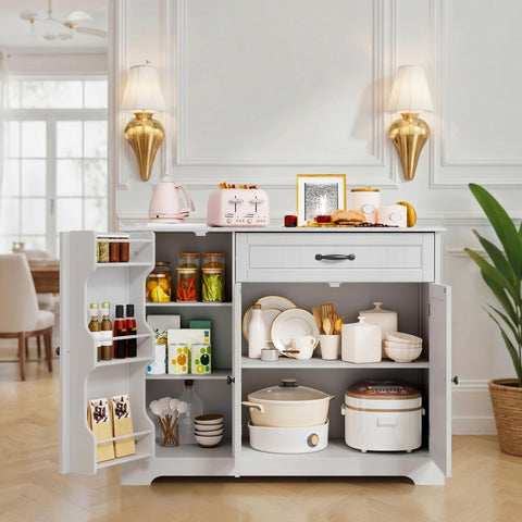 Xbro Sideboard Cabinet, Kitchen Storage Cupboard with Drawer