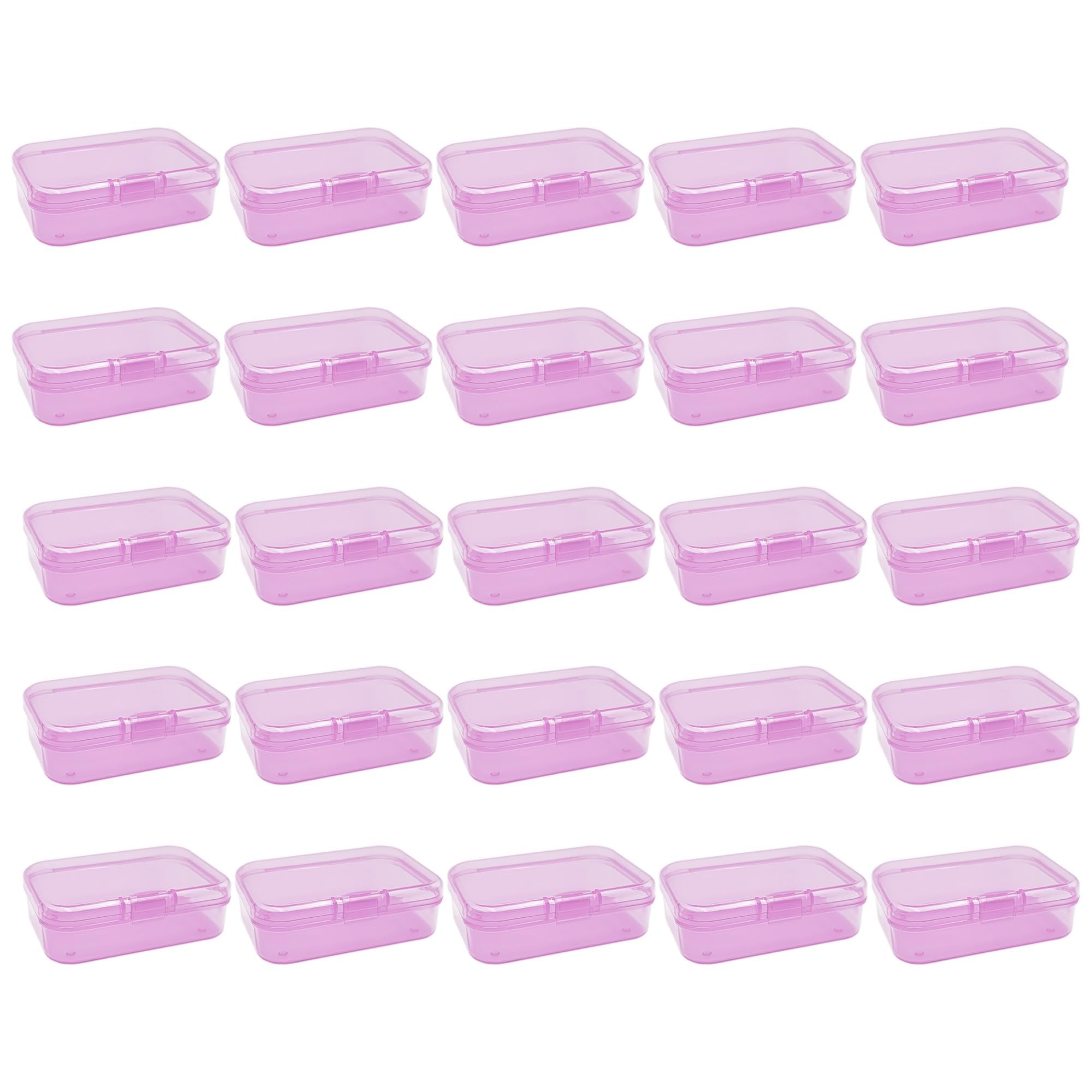 Forever bene 30 Pink Small Storage Boxes with Lids, 30 Pieces, Pink, each piece measures 6,5 × 4,5 × 2 cm