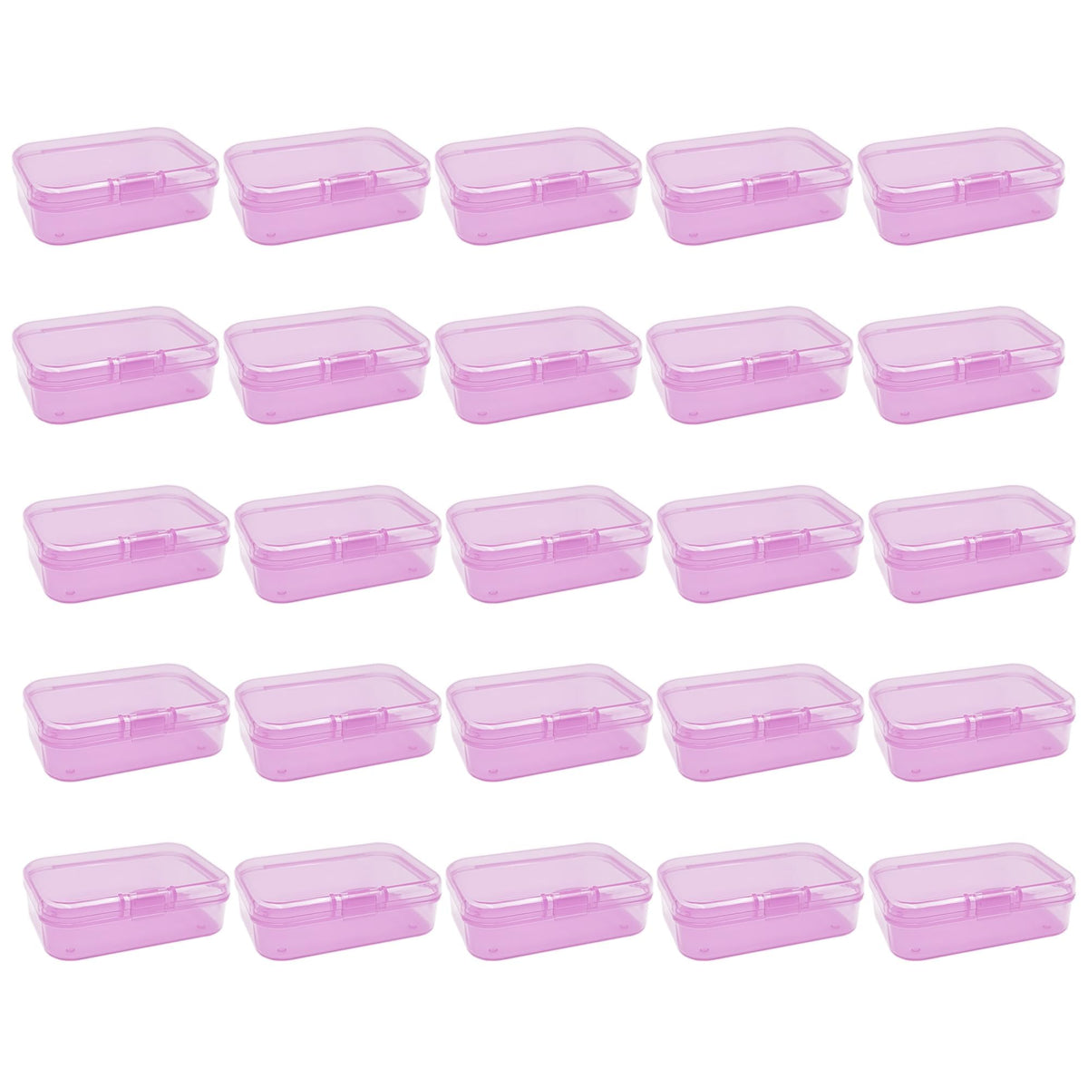 Forever bene 30 Pink Small Storage Boxes with Lids, 30 Pieces, Pink, each piece measures 6,5 × 4,5 × 2 cm