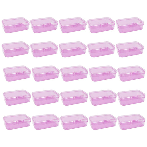 Forever bene 30 Pink Small Storage Boxes with Lids, 30 Pieces, Pink, each piece measures 6,5 × 4,5 × 2 cm