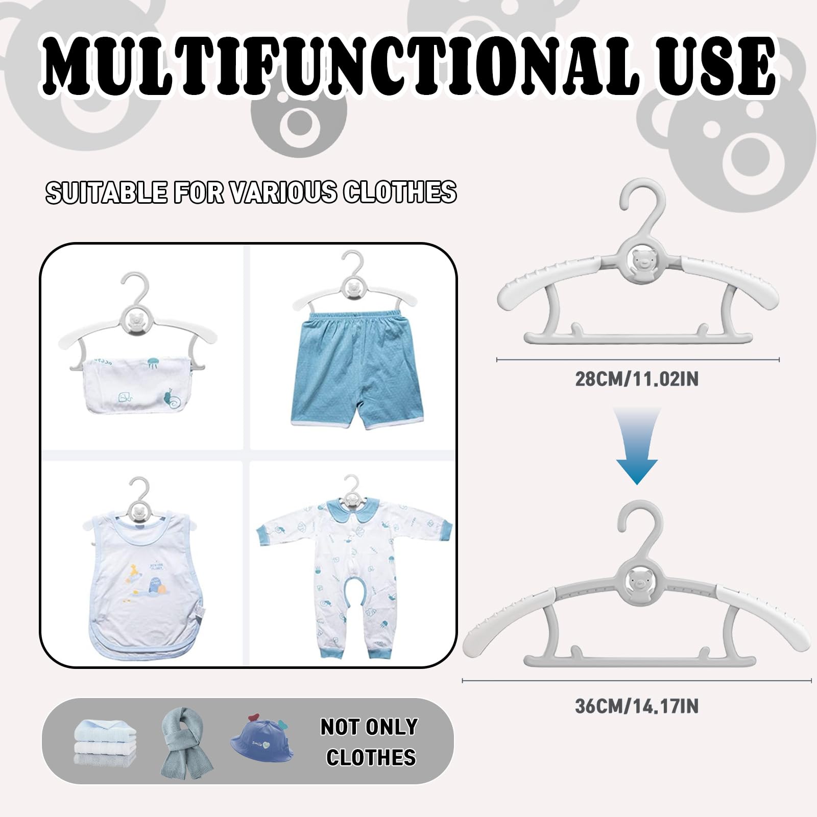 Baby Clothes Hangers 20 Pack, Plastic KidsHangers Space Saving for Closet