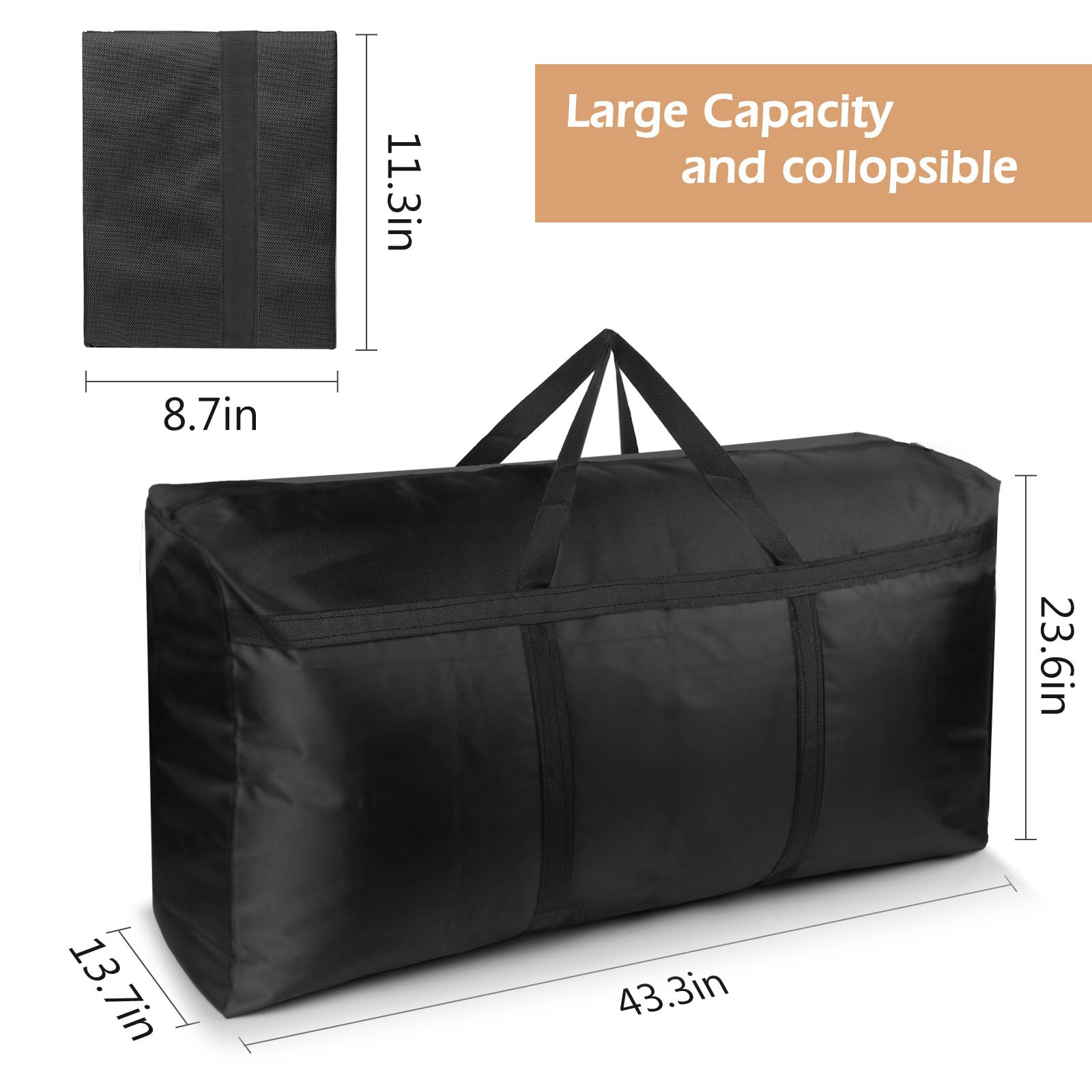 SUOHINAO Moving Storage Bags Heavy duty,Large Moving Bags with Zips- 230L