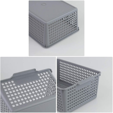 Gloreen 6 Packs Plastic Storage Basket, Multipurpose Basket for Organizer