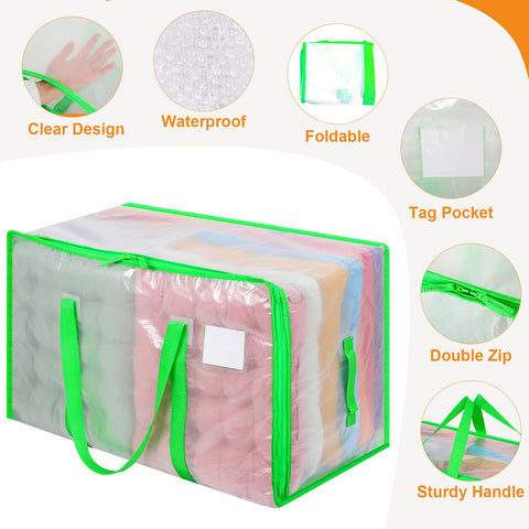 Dntorx 4 Pack 105L Moving Bags Clothes Storage Bags Drom Packing Box, Green