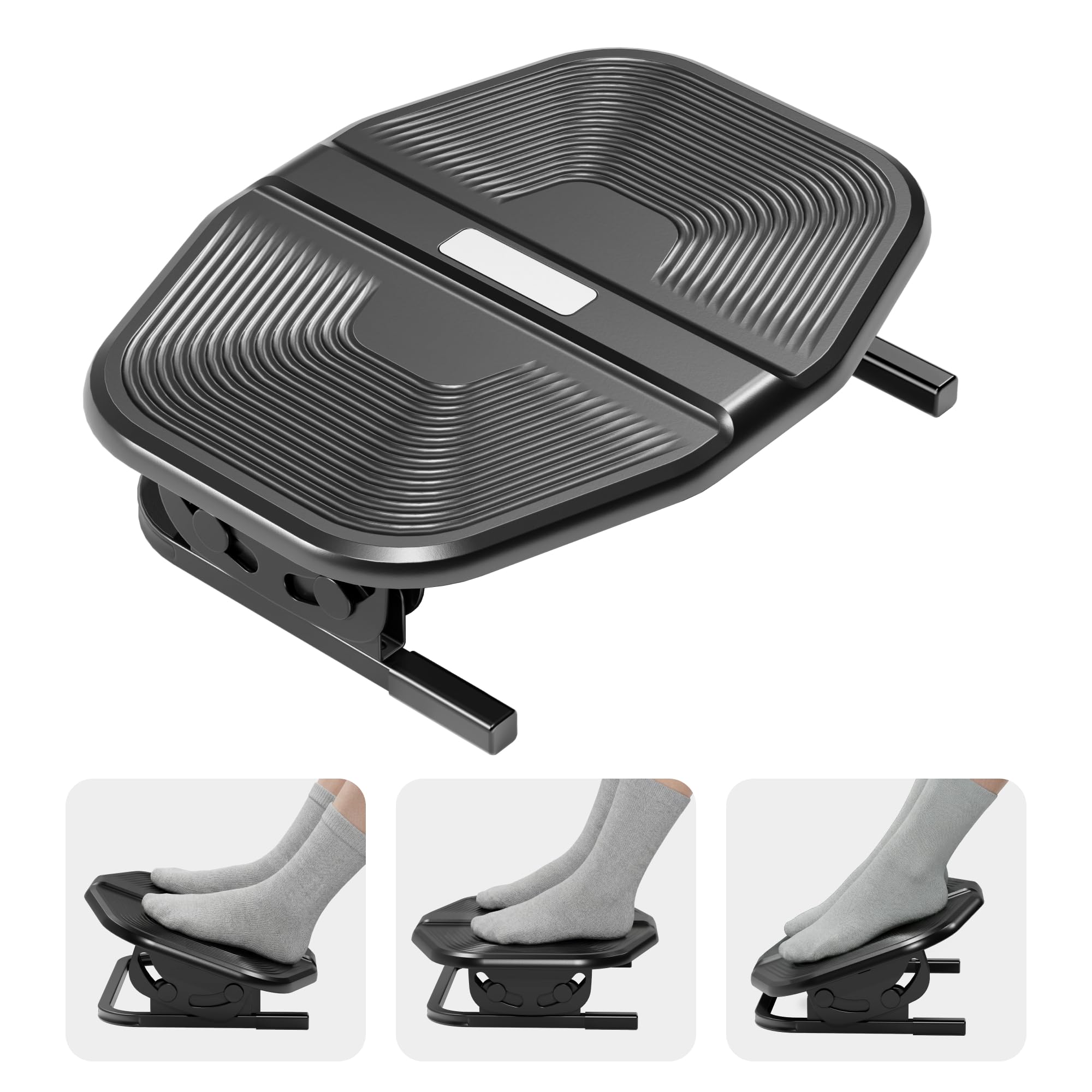PEGZONE Footrest for Under Desk with Massage, Adjustable Tilt, Steel Base