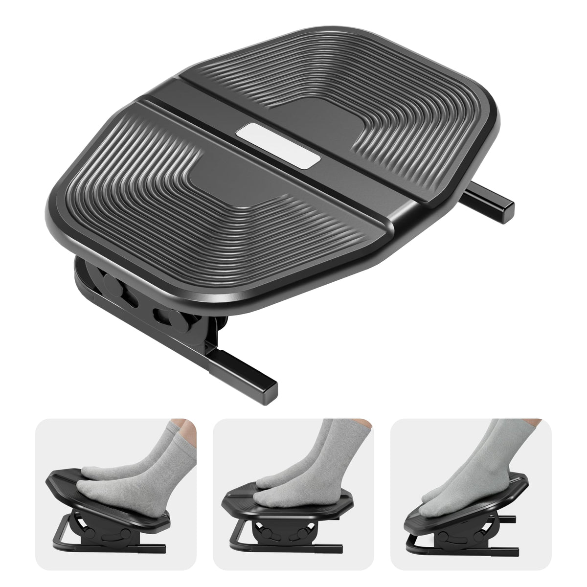 PEGZONE Footrest for Under Desk with Massage, Adjustable Tilt, Steel Base