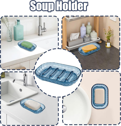 STNRST-IN 2PCS Plastic Soap Dish, Anti-Slip Shower Soap Holder