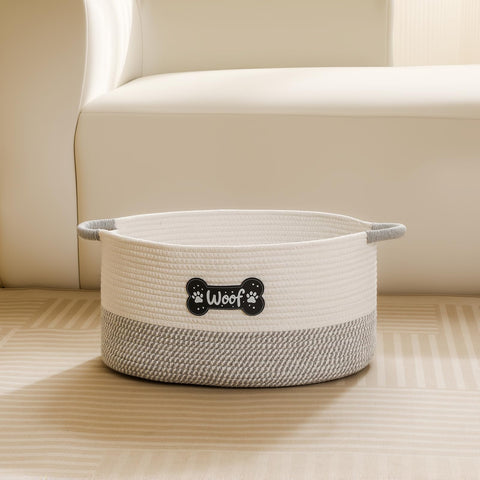 Tidelit Dog Toy Basket, Dog Toy Box Organizer Baskets, Woven Cotton Rope Pet Puppy Dogs Toy Bin With Handle