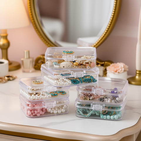 Thintinick 28 Pack Rectangular Mixed Sizes Clear Plastic Storage Containers