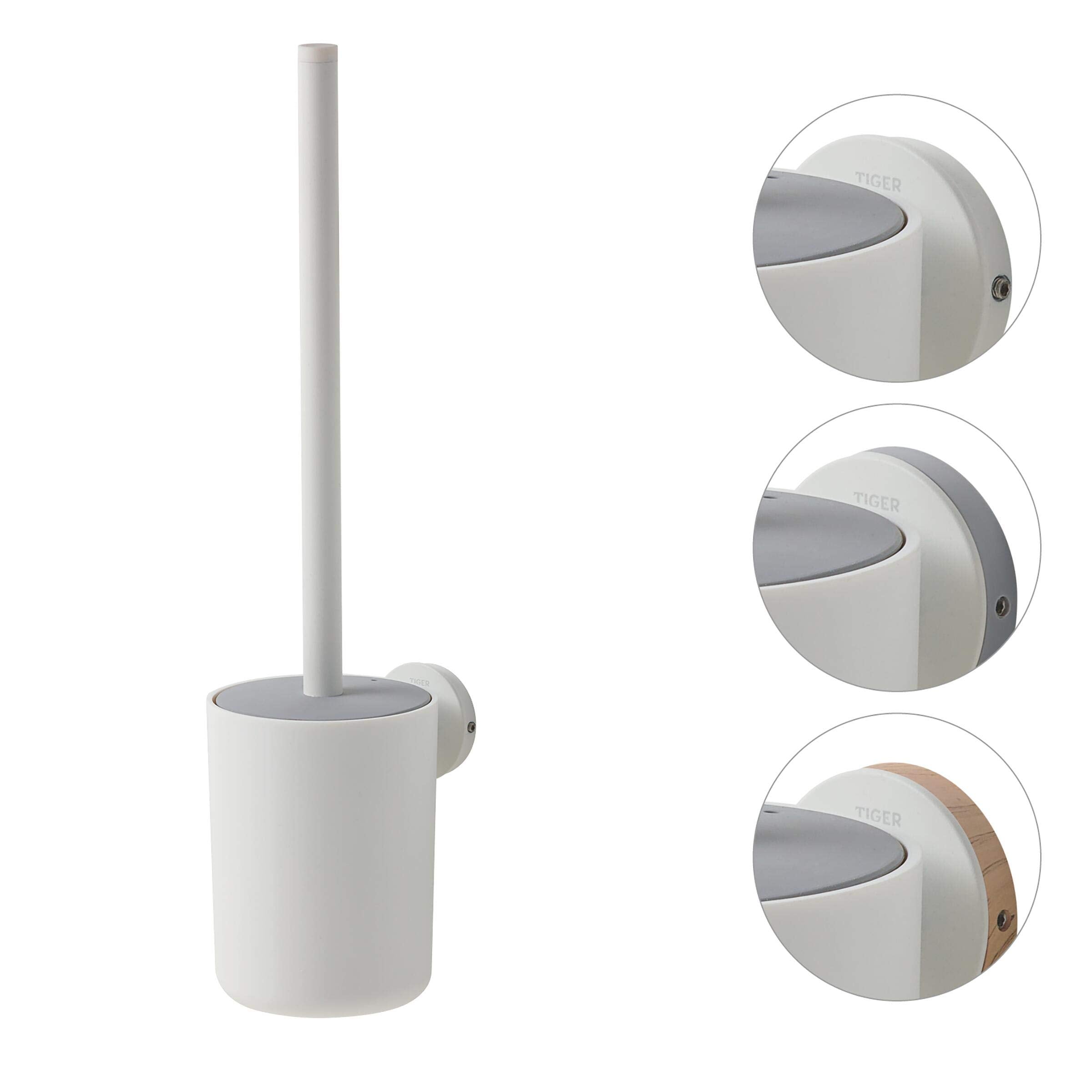 Tiger Urban Toilet accessories set - Toilet brush and holder - Toilet roll holder without cover - Towel hook - White