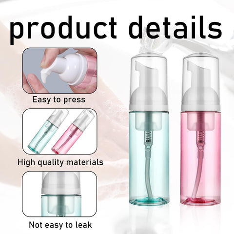 2PCS Foam Pump Bottle Travel Portable Small Size Mousse Foam Soap Dispenser