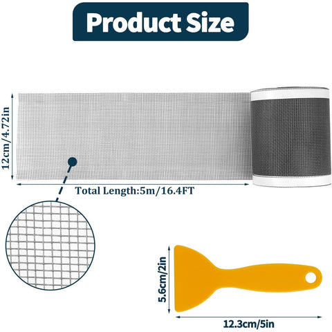 Shower Drain Hair Catcher, 12cm x 5m Self Adhesive Disposable Shower Drain Adapter, Drain Mesh Sticker Hair Sticker For Shower, with Plastic Spatula