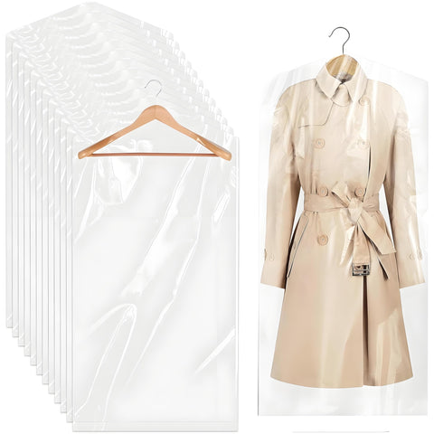 Plastic Clothes Covers, Clear Clothes Bags Hanging,Dress Bag,Garment Bags,Dust-proof Garment Protector Covers for Clothes Shirt Suit Jacket Suit