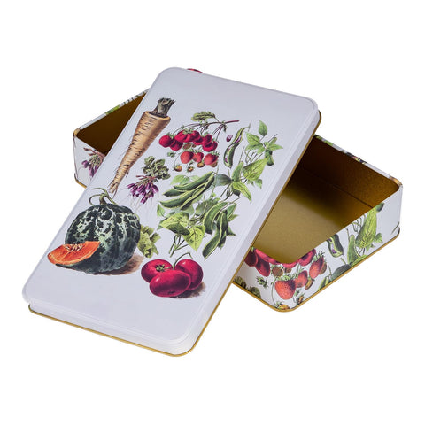 NOTIQUE Tin Metal Tin with Lid, Nostalgic Art Tin Box, Biscuit Tin, Storage Jar for Small Items - Collection Herbarium (Harvest)