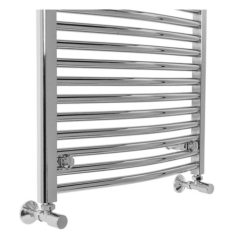 Warmehaus Curved Heated Towel Rail Radiator Ladder Chrome 1200x600mm