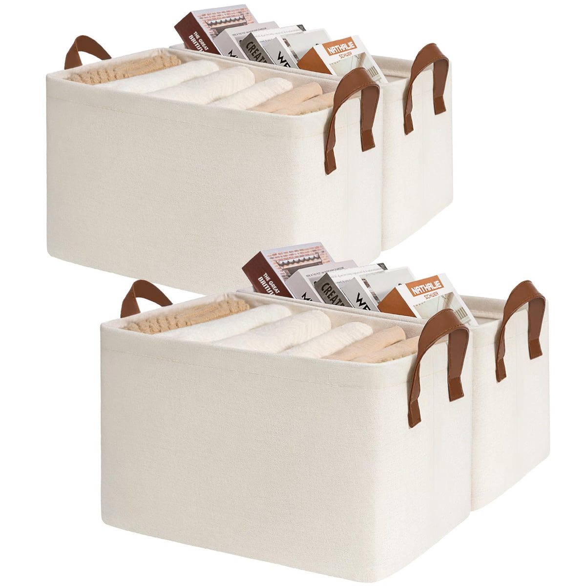CHICVITA Closet Storage Bins Storage Baskets for Shelves, Baskets for Organizing, Closet Organizers and Storage, Toy Storage Bins