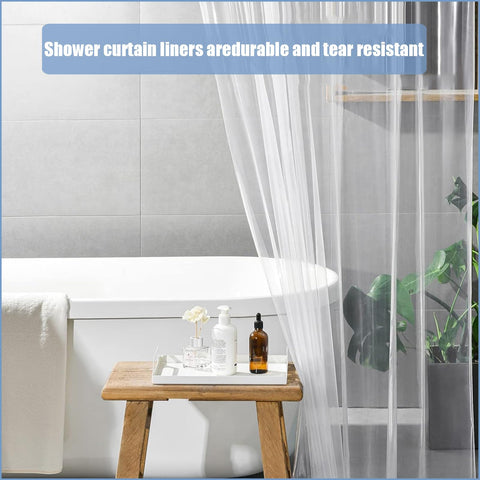 PEVA Shower Curtain 180x180cm,Heavy Duty Plastic Marble Pattern Weighted Shower Curtains Mould Proof Resistant Waterproof Bath Curtains with 12 Hooks