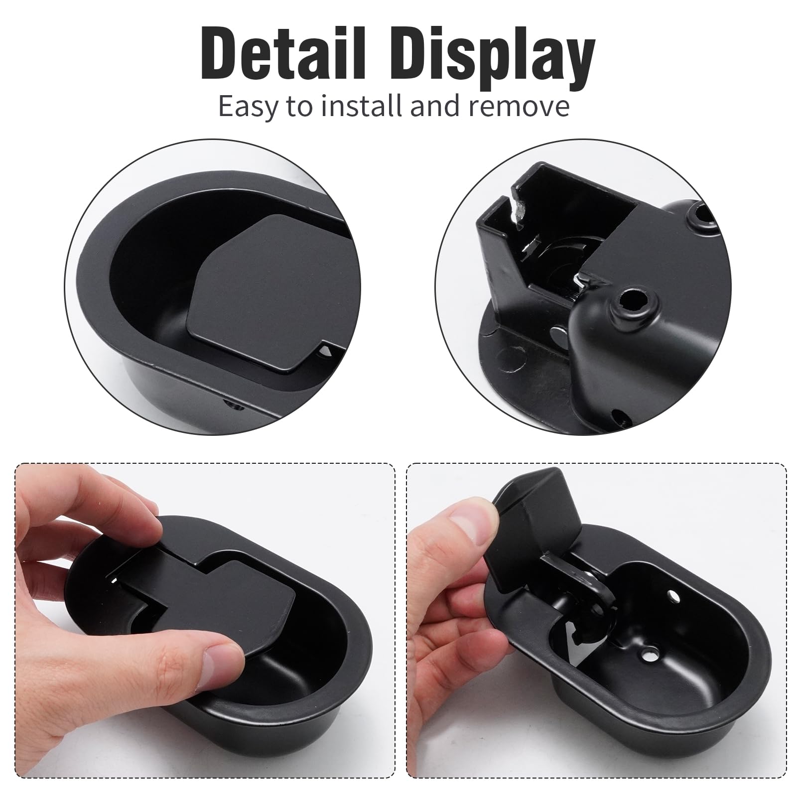 MospdyGear 2-Piece Recliner Handle Repair Kit, Universal Black Metal Release Pull with Cable for Reclining Sofas