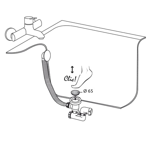 Wirquin Quick-Clac SP9260S Stainless Steel Bathtub Stopper