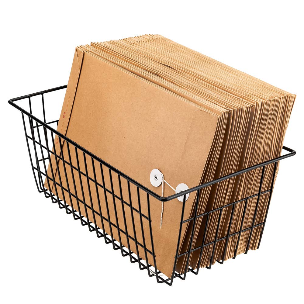 SANNO Wire Storage Baskets Freezer Baskets Farmhouse Organizer Storage Containers Large Organizer Containers for Storage, Office, Bathroom