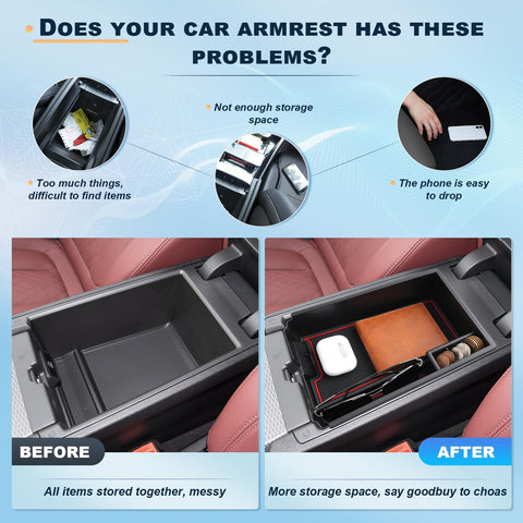 BIXUAN Compatible with BMW 3 Series (G20) G21 G28 2019-2024 4 Series (G22/G23/G26) i3 i4 Centre Console Storage Box Non-Slip Mat Storage Compartment