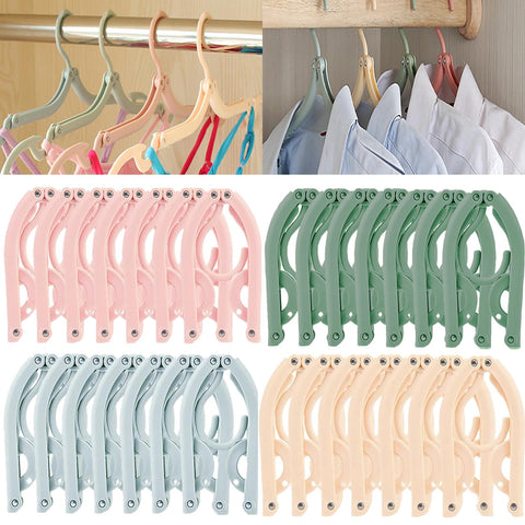 Kiswleon 28PCS Portable Travel Hangers,Four Colors Travel Coat Hangers,Plastic Travel Hanger Foldable,Folding Coat Hanger for Travelling,Foldable