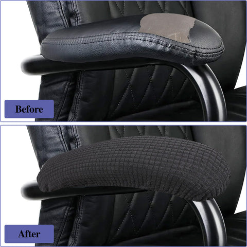 KALIONE 2Pcs Office Chair Arm Covers, Black Armrest Slipcover Pads, Elastic Computer Arm Protectors