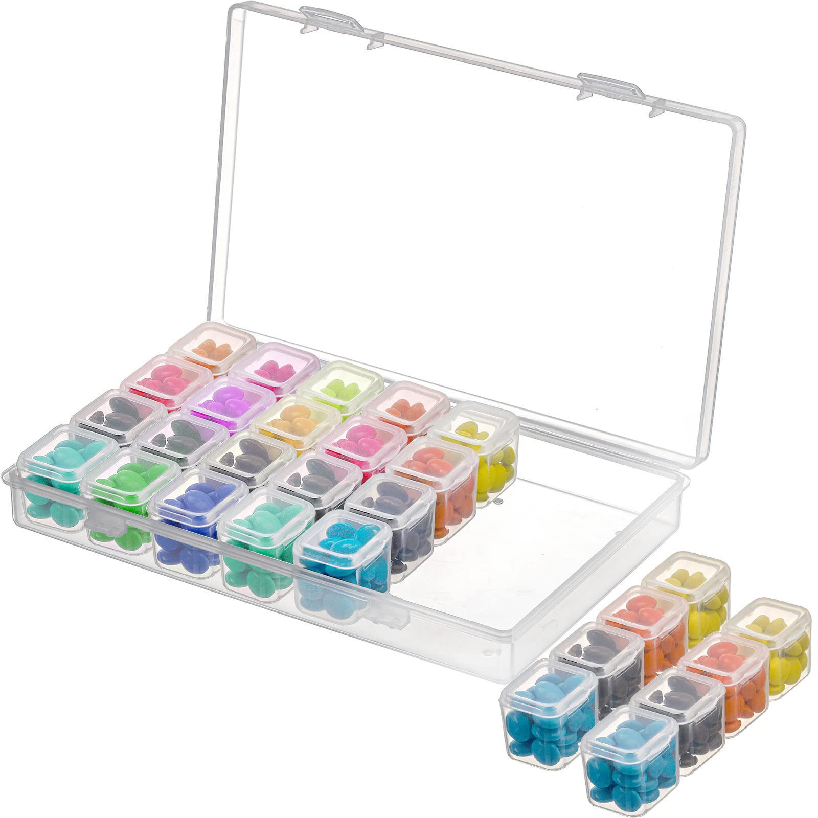 Lawei Pack of 10 Diamond Embroidery Box Diamond Painting Storage Boxes, Sorting Boxes Each with 28 Compartment