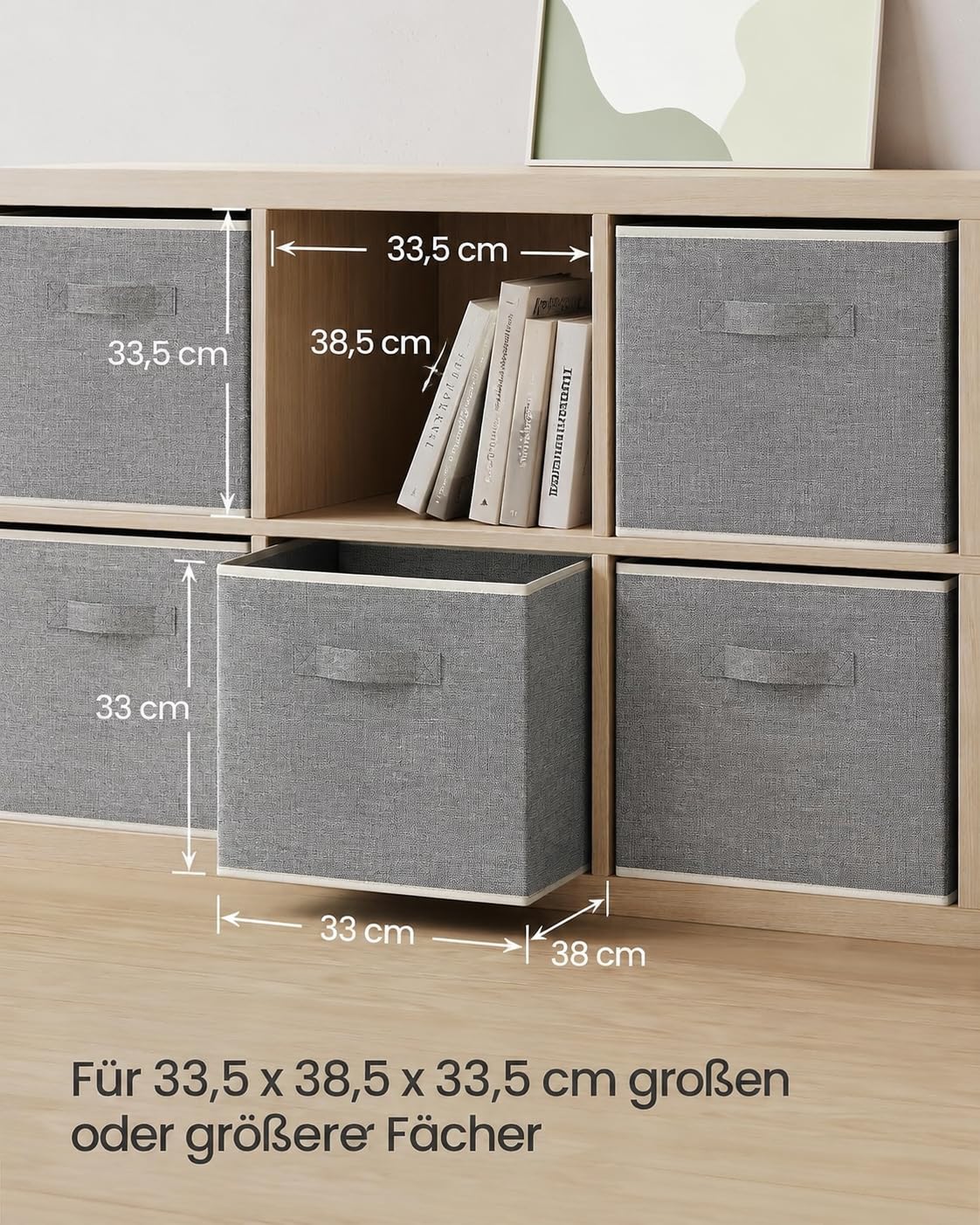 Storage Boxes Clothing Storage Basket for Wardrobe 33Lx 38Wx 33H cm 4XGrey