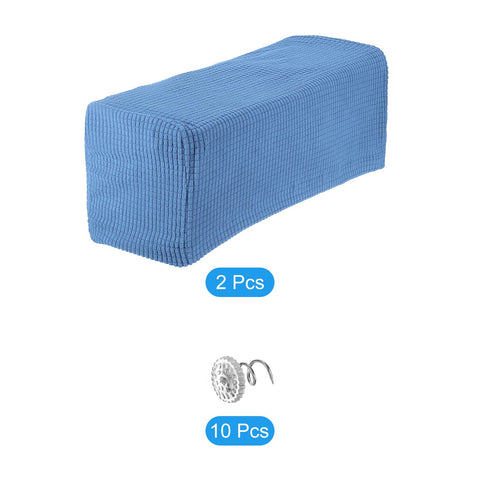 sourcing map 2pcs Stretch Armrest Covers for Chairs/Sofas, Couch Arm Covers with Twist Pin, Furniture Protector Slipcovers Denim Blue