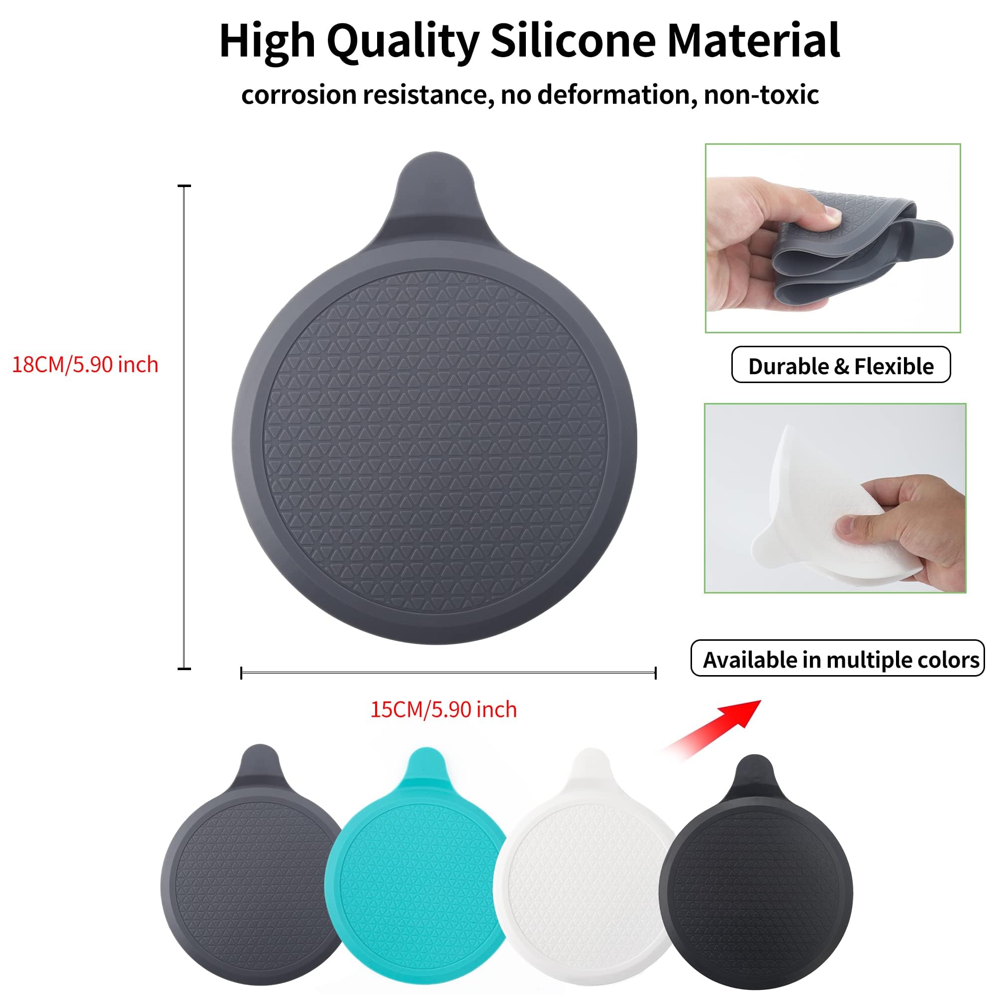 2 Pack Silicone Bathtub Stopper, 6" Extra Large Sink Plug, Universal Shower Drain Tub Stopper for Kitchen Sink Bathroom