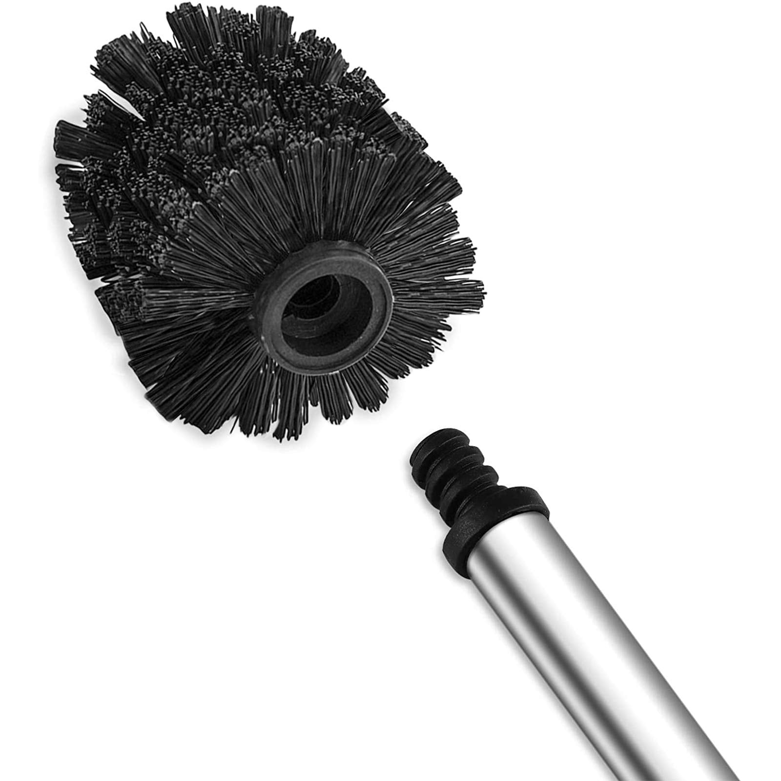 Toilet Brush, 4PCS Toilet Brushes with Stainless Steel Handle, Standing Stainless Steel Toilet Brushes for Bathroom Toilet-Ergonomic, Elegant,Durable