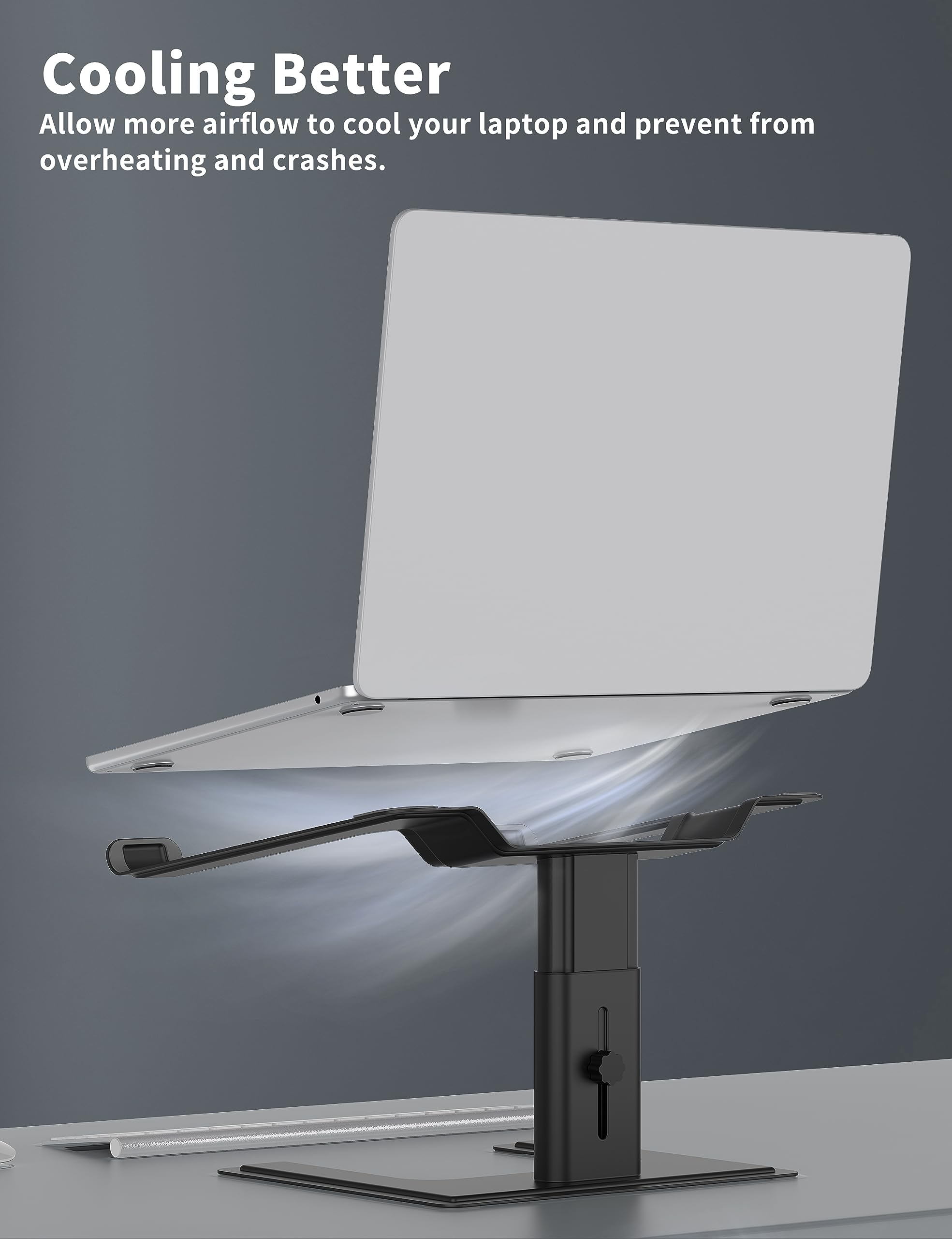 ALASHI Laptop Stand for Desk, Computer Stand Adjustable Height, Ergonomic Notebook Laptop Riser