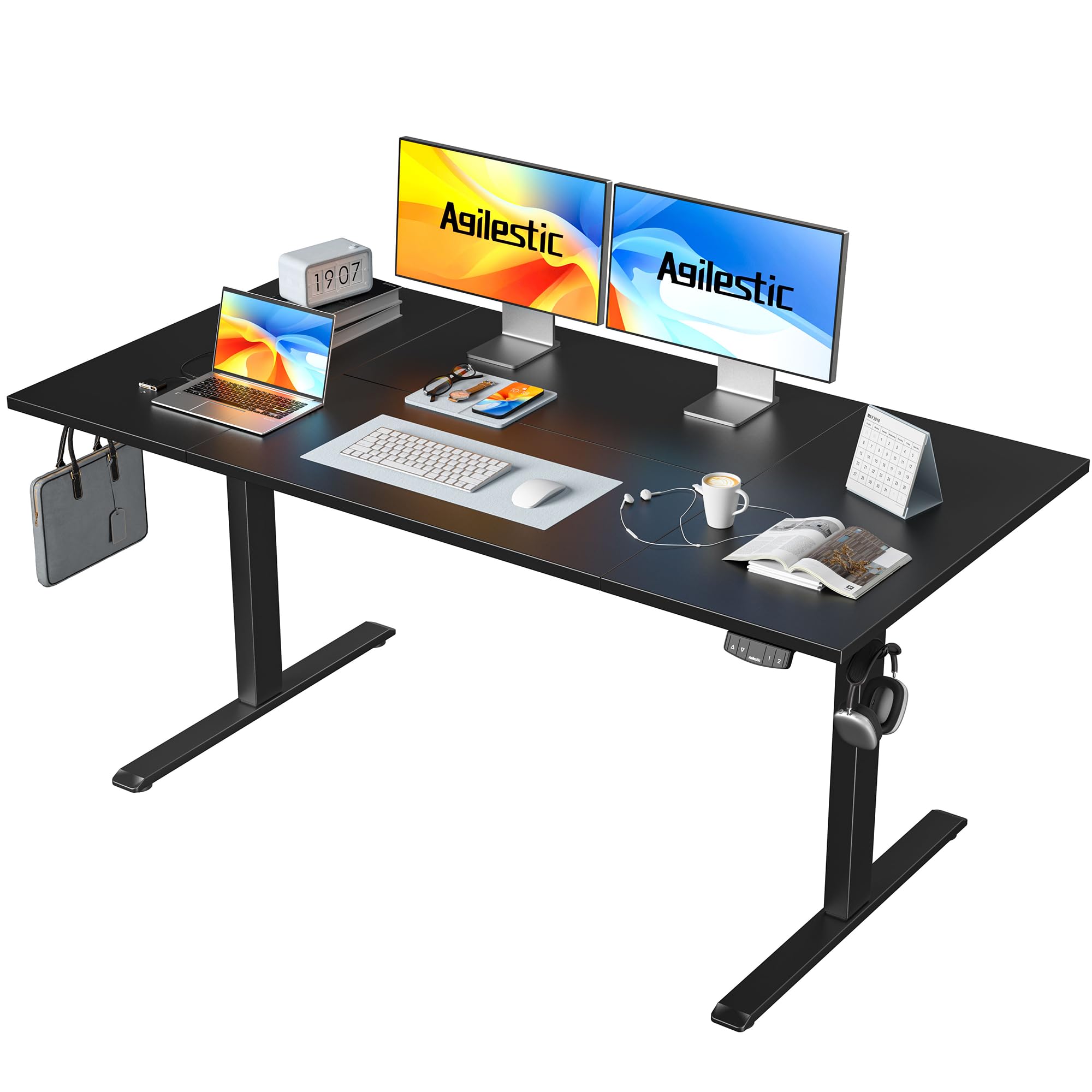 Agilestic Height Adjustable Electric Desk, 2 Memory Height, 160x80cm