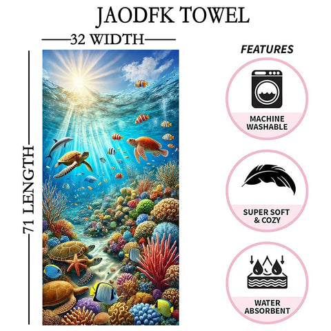 JAODFK 4 Pcs Microfibre Beach Towel 71"X32" Quick Dry Blue Lightweight Sand Free Extra Large Thin Towels Travel Essentials For Adults Womens Swim