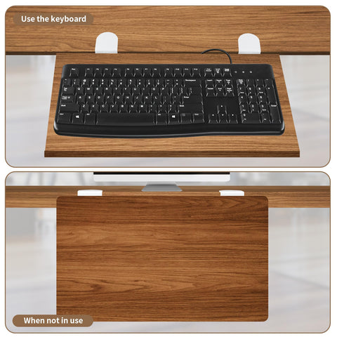 Under Desk Drawer, Removable Shelf Without Drilling, Removable Keyboard Holder with Adjustable C Clamp, Silent PC Keyboard Support