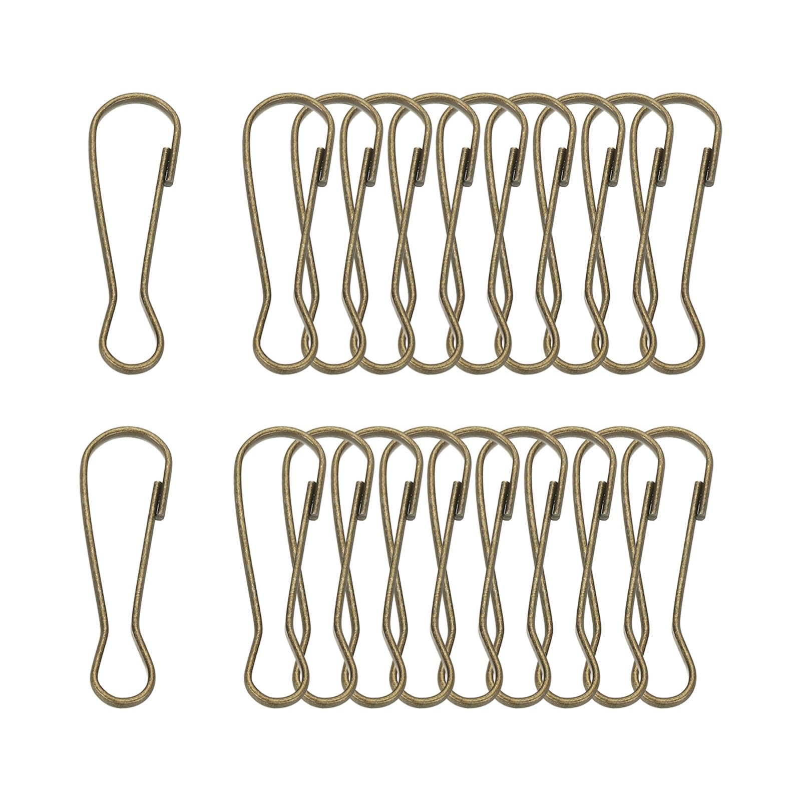 PATIKIL Lanyard Hooks Flag Pole Clip, 20 Pcs 50x15.7x3.4mm Stainless Steel 304 Spring Snap Hook Metal Clips Clasp for Key Chain Key Rings ID Card